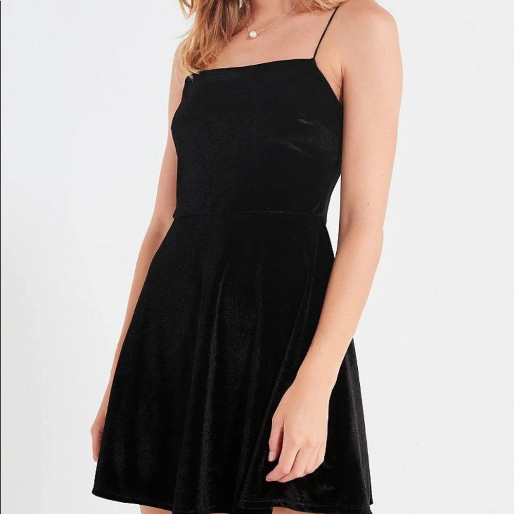Urban Outfitters Black Velvet Mini Dress